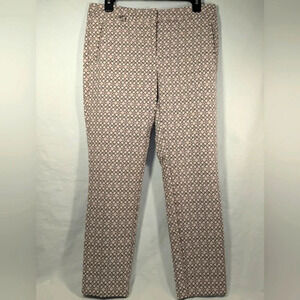 Adrianna Papell printed Kate fit pants , pink/white/black , size 6